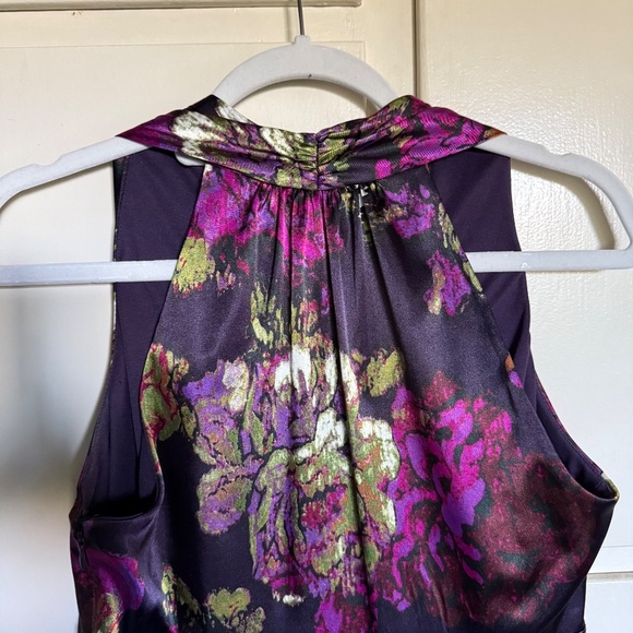 Evan Picone Purple Floral Cocktail Dress Size 6 - Picture 9 of 13